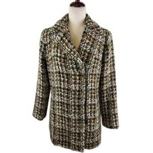 Talbots Luxe Tweed Wool Metallic Blend Coat Career Business‎ Casual Size Medium